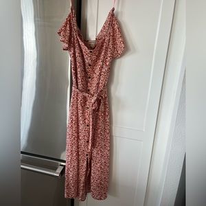 Off the shoulder floral midi dress